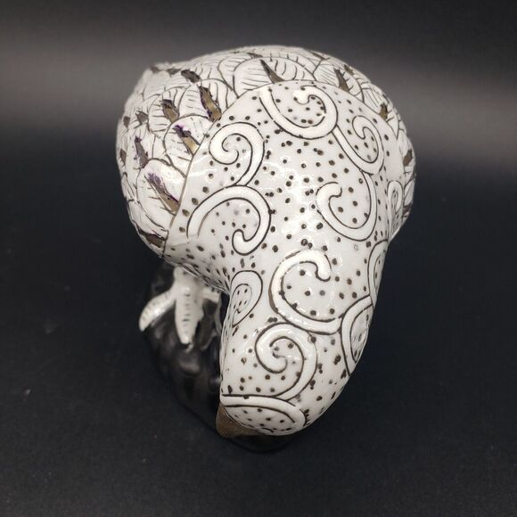 VTG Kinder Harris Hand painted Set (2) Porcelain Doves. HFP Macau. White w/ Gold - Picture 8 of 13